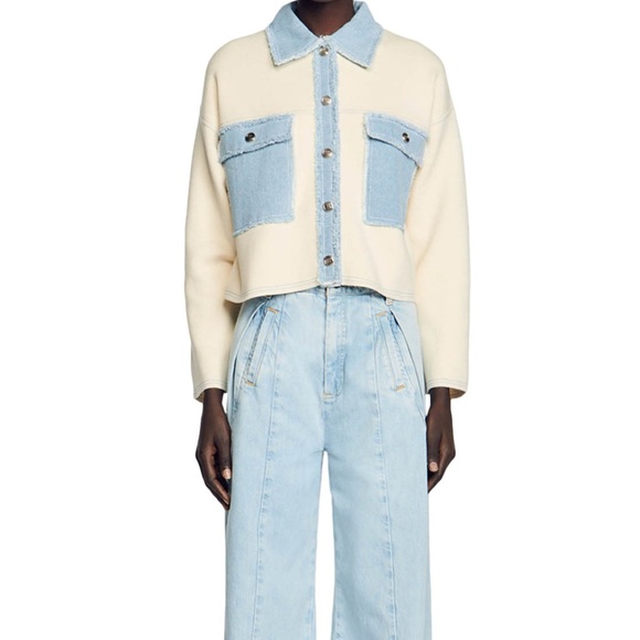 SANDRO Dolly Cropped Coatigan - Picture 6 of 6